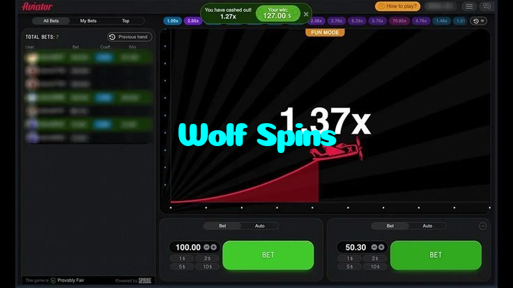 Wolf Spins casino presented on mobile device in Pakistan with slots and live games